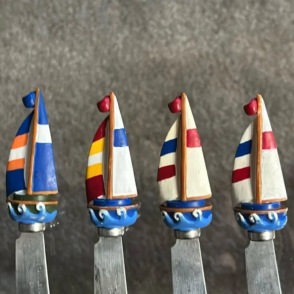 Sailboat Stainless Steel Butter Knives Set of Four!